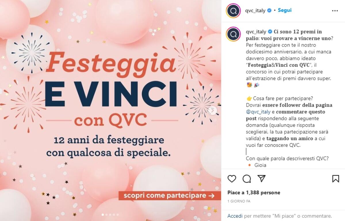 Concorso Qvc Italia: vinci ebike, Dyson e altro | Come Partecipare - 