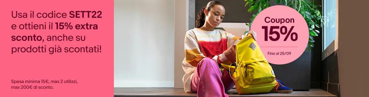 Coupon Sconto eBay Settembre 2022: SET22 15% - 