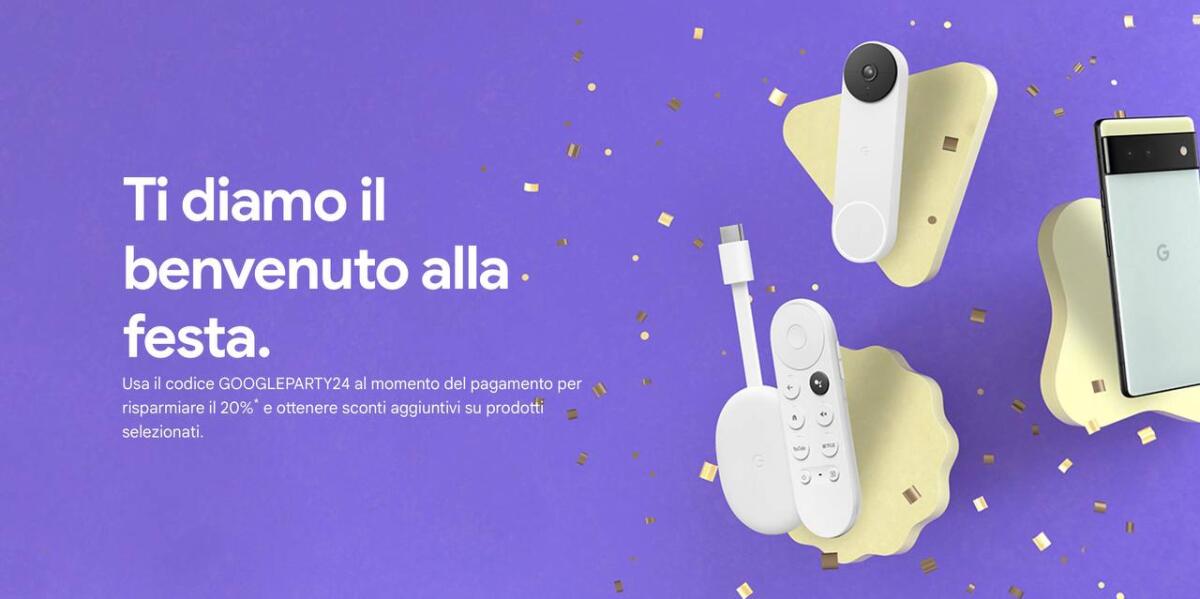 Sconto 20% sul Google Store con codice GOOGLEPARTY24 - 