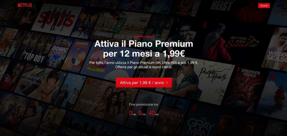 Netflix Premium per 12 mesi a 1,99€ è una TRUFFA - 