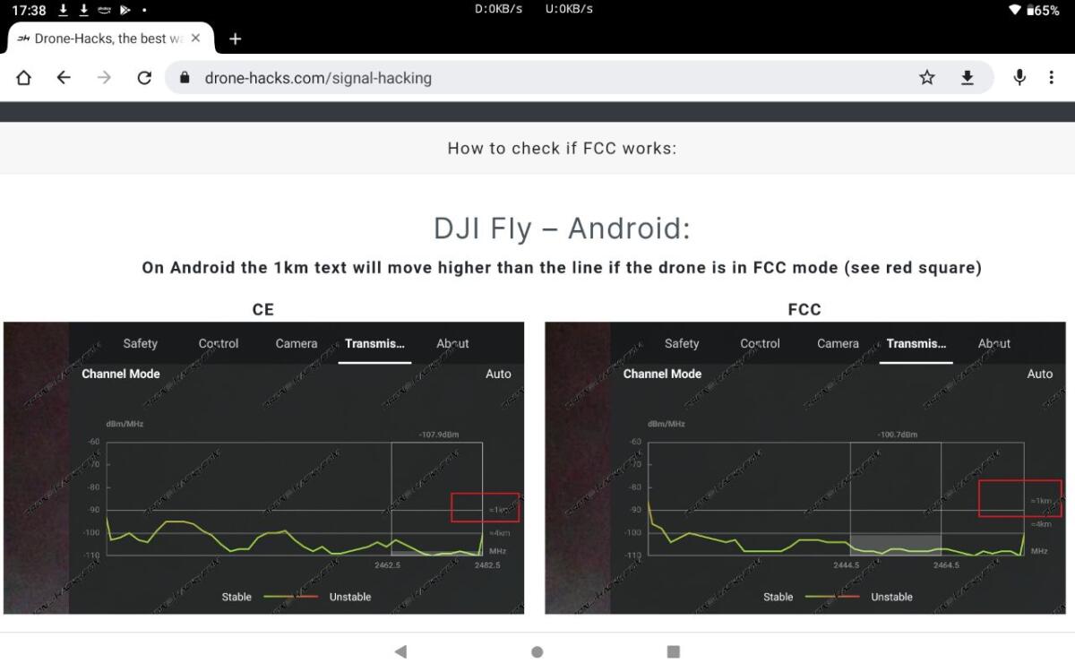Come vedere se modalità FCC è attiva su app DJI Fly - 