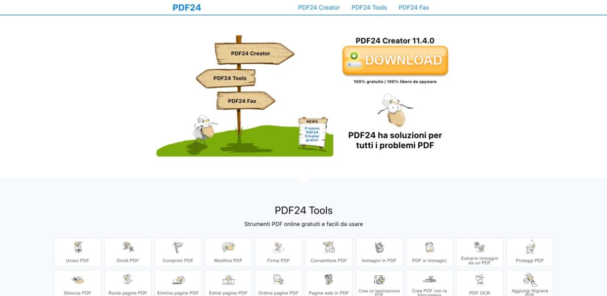 Creare e Modificare PDF GRATIS Windows con PDF24 - 