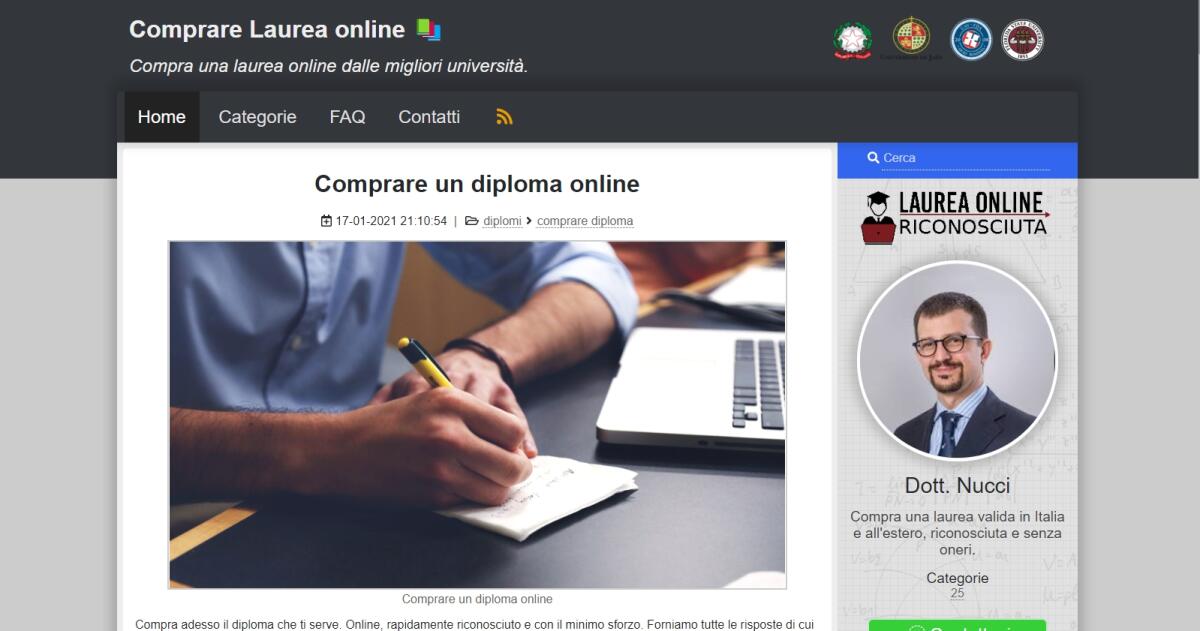 Comprarelaurea.eu è un sito affidabile o una truffa? - 