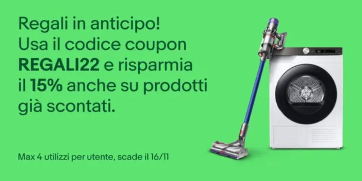 Coupon Sconto eBay Novembre 2022: REGALI22 15% - 