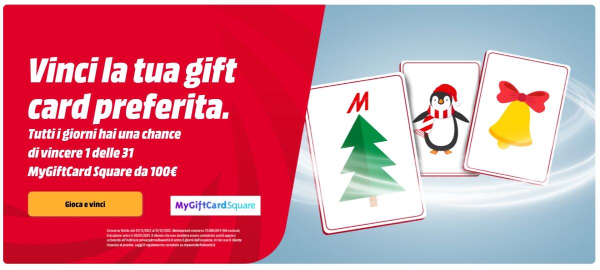 Concorso MediaWorld: vinci gift card da 100€ | Come Partecipare - 