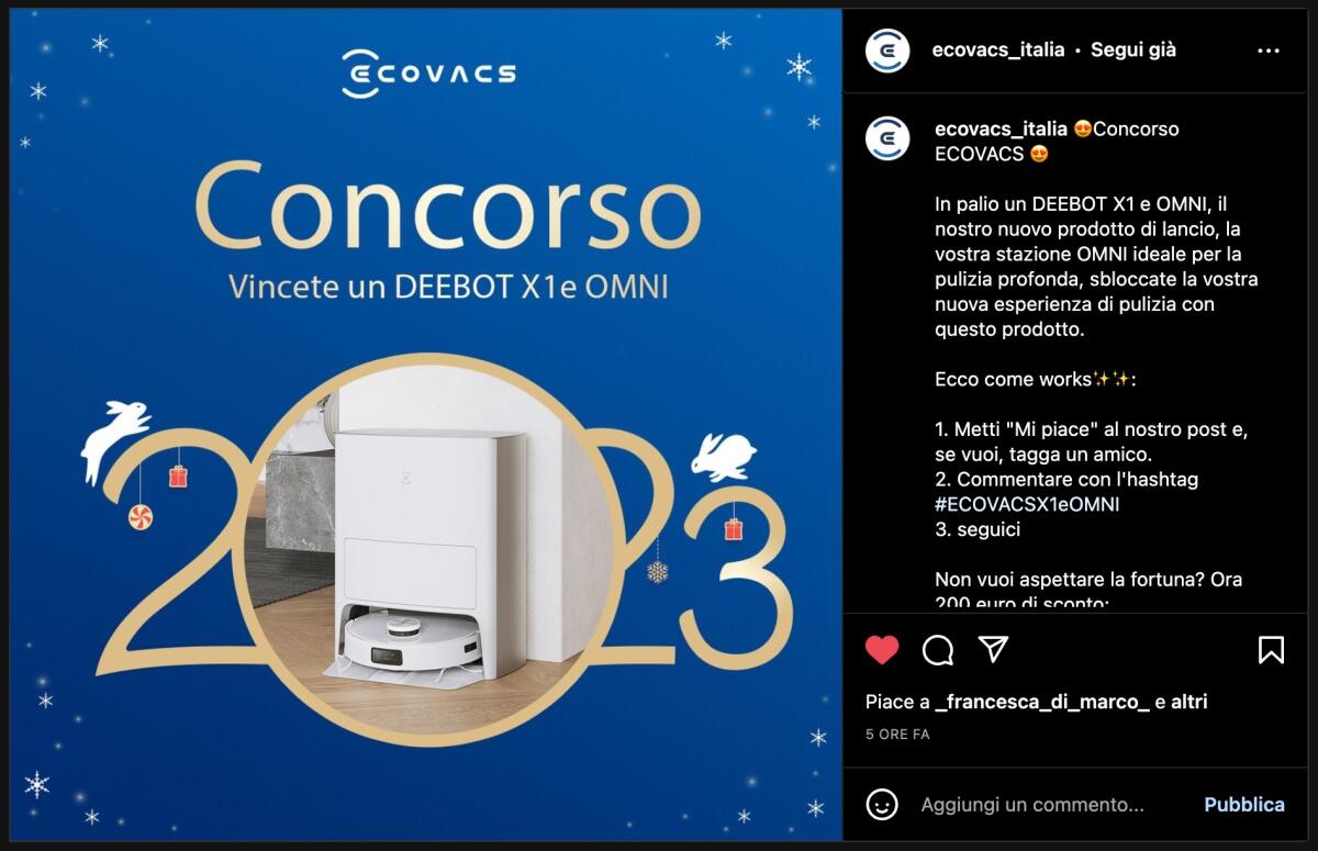 Concorso Ecovacs: vinci DEEBOT X1 e OMNI | Come Partecipare - 