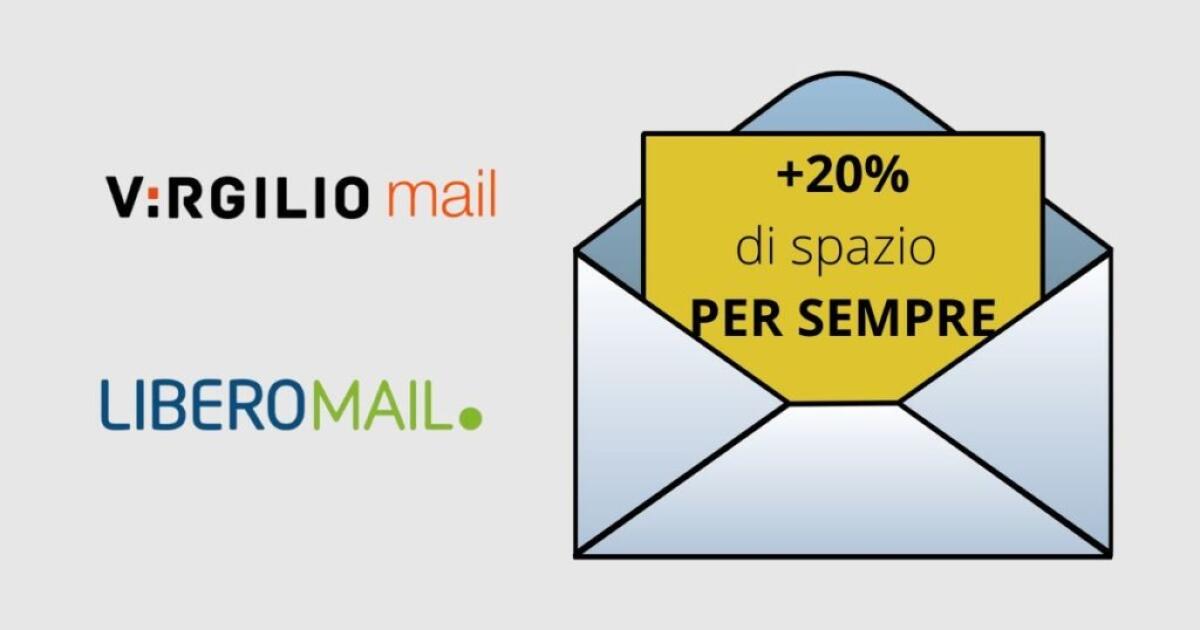 Libero e Virgilio Mail: 20% di spazio di archiviazione in più GRATIS - 