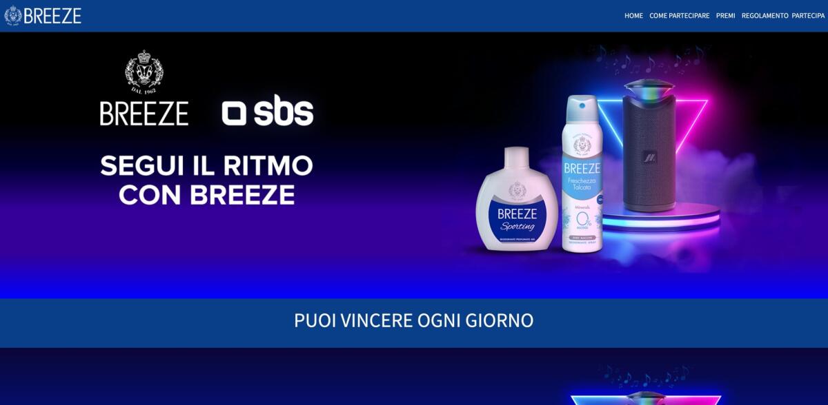 Concorso Breeze: vinci 300 speaker bluetooth SBS | Come Partecipare - 