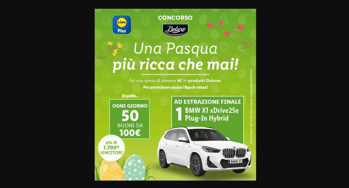 Concorso Lidl: vinci buoni spesa e 1 BMW X1 Hybrid | Come Partecipare - 