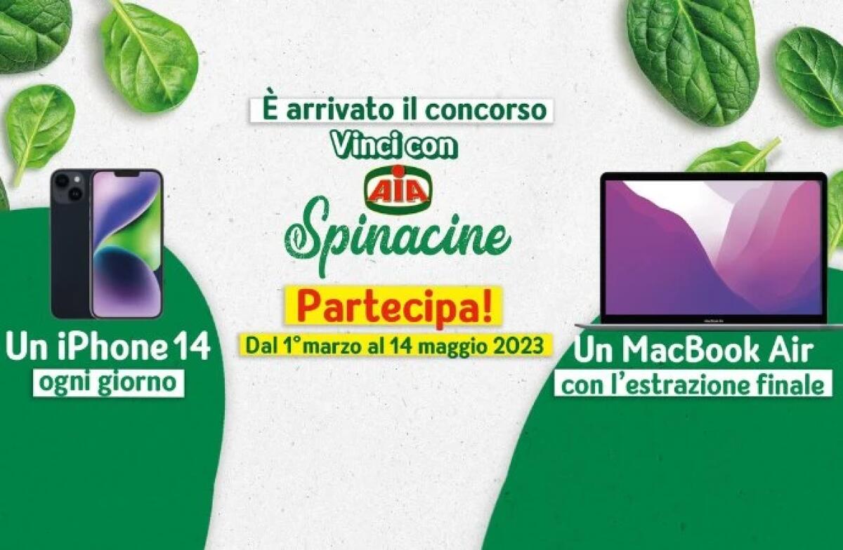 Concorso Aia: vinci iPhone 14 e MacBook Air | Come Partecipare - 