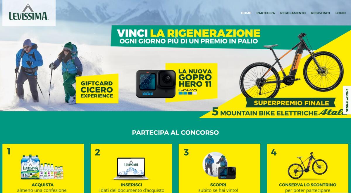 Concorso Levissima: vinci GoPro ed eBike | Come Partecipare - 