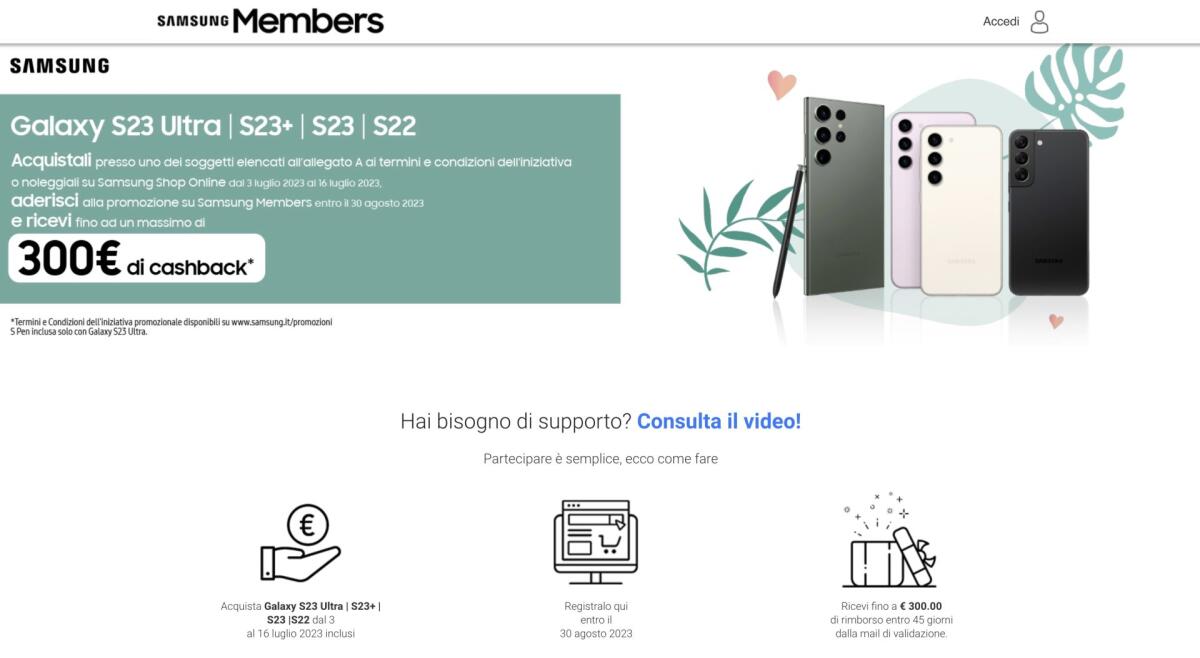 Torna il cashback su Samsung Galaxy S23 e S22: risparmia fino a 300 euro - 