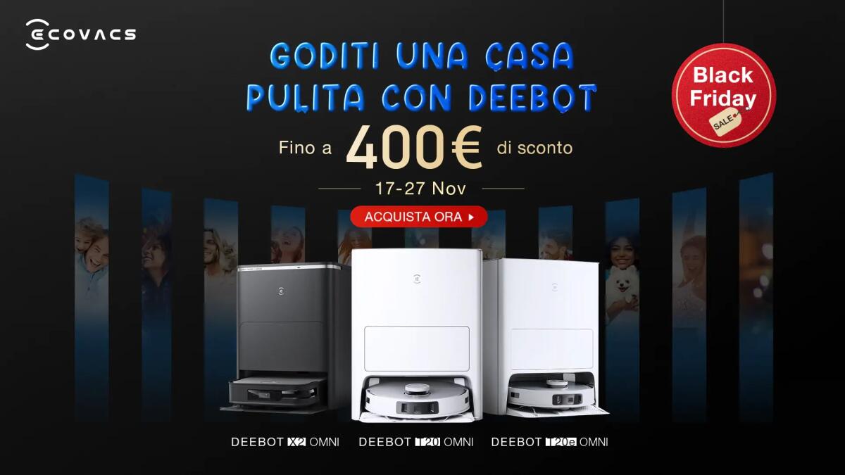 Offerte Natale 2023 ECOVACS: i robot aspirapolvere in SCONTO - 