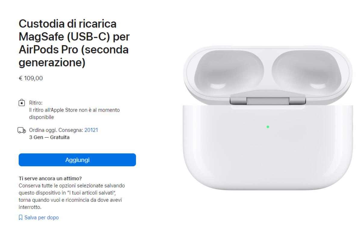 Dove comprare la custodia USB-C degli AirPods Pro 2 - 