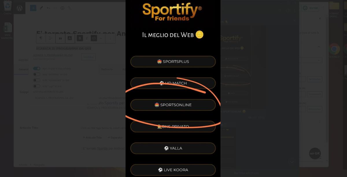 E' tornato Sportify per Android - Download Sportify 2024 - 