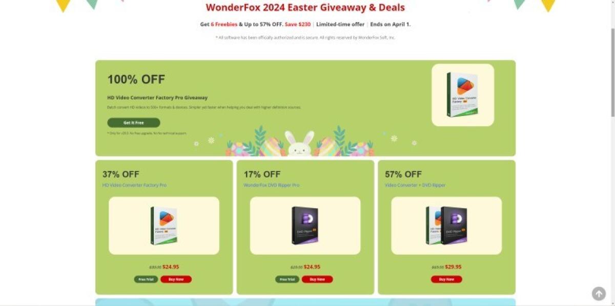 WonderFox Easter Giveaway 2024: scarica 230$ di programmi GRATIS - 