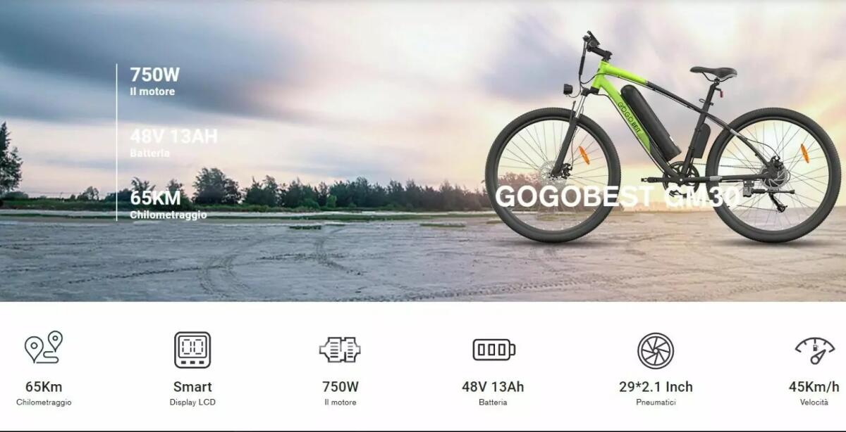 Bici Elettrica GOGOBEST GM30 in OFFERTA a 814 euro, spedizione inclusa da Europa - 