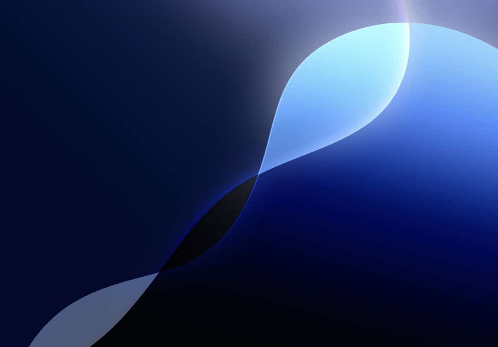 iPadOS 18 Blue Landscape Dark
