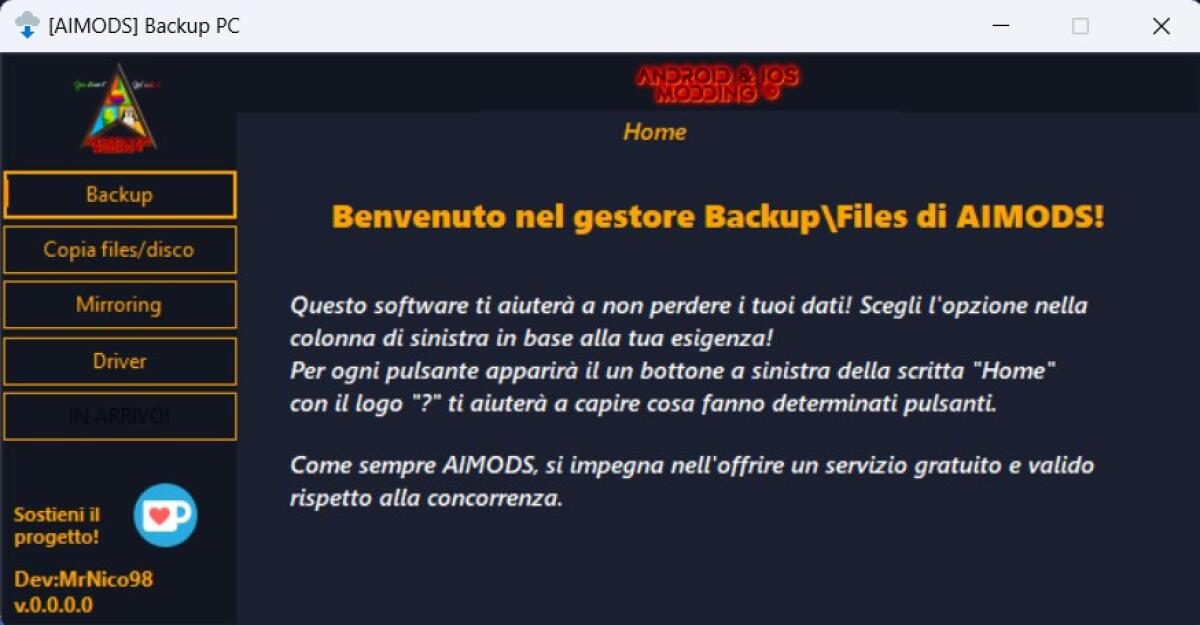 AIMODS Backup è il programma definitivo per il backup di Windows - 