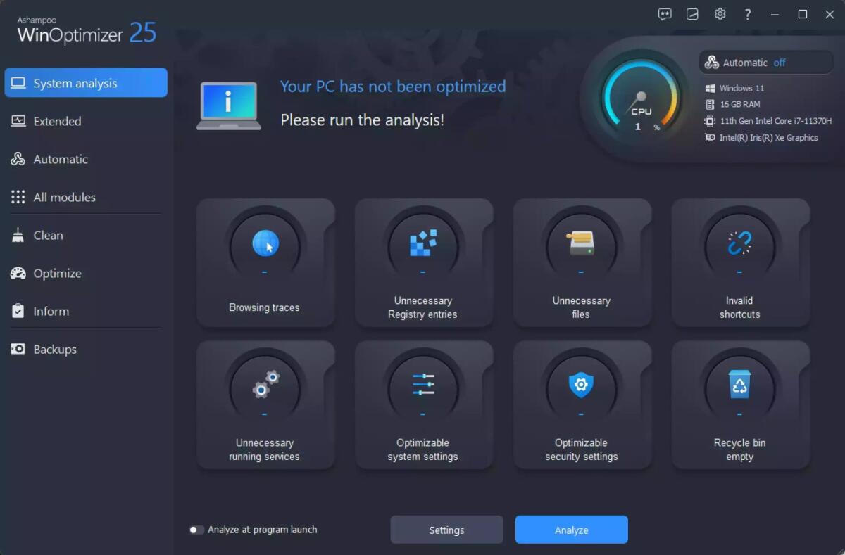 Scarica Ashampoo WinOptimizer 25 GRATIS per sempre | PC Windows - 