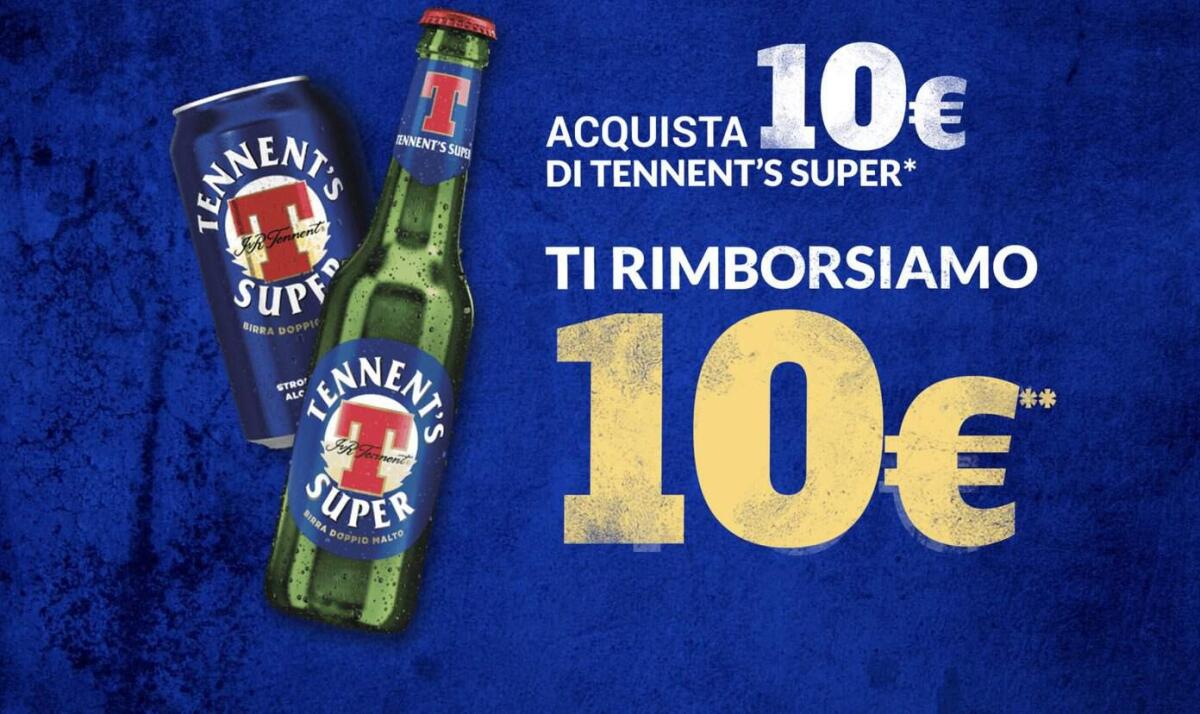 Cashback Tennent’s: Ottieni Rimborso 10 euro | ECCO COME - 