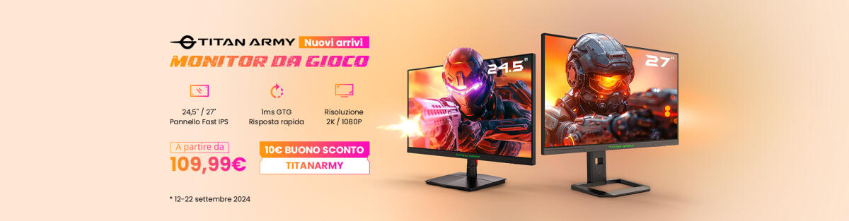 Monitor da gaming Titan Army P2510G &amp; P2710S in sconto su GeekMall - 