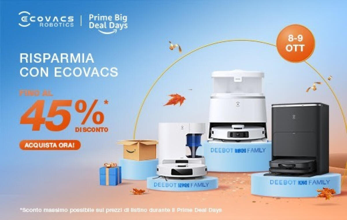 Ecovacs Prime Day ottobre 2024: ecco gli sconti attivi da oggi - 