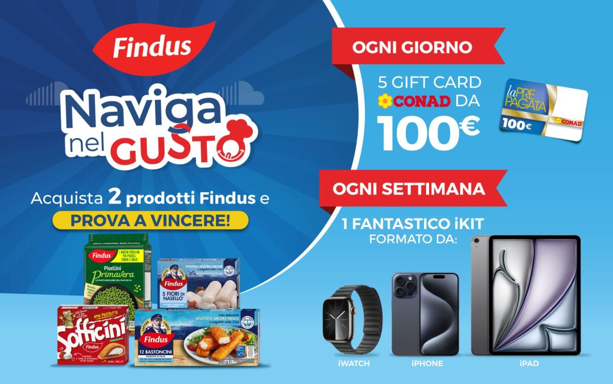 Concorso Findus “Naviga nel gusto”: vinci kit Apple e gift card - 