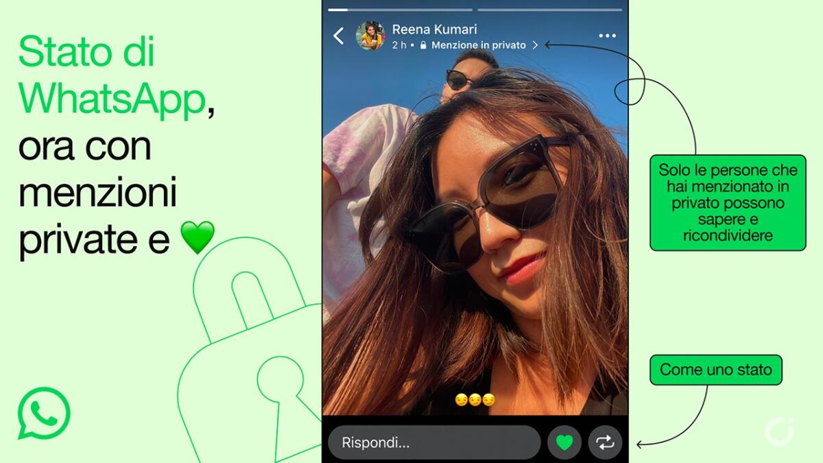 Come taggare altre persone nello Stato di WhatsApp - 