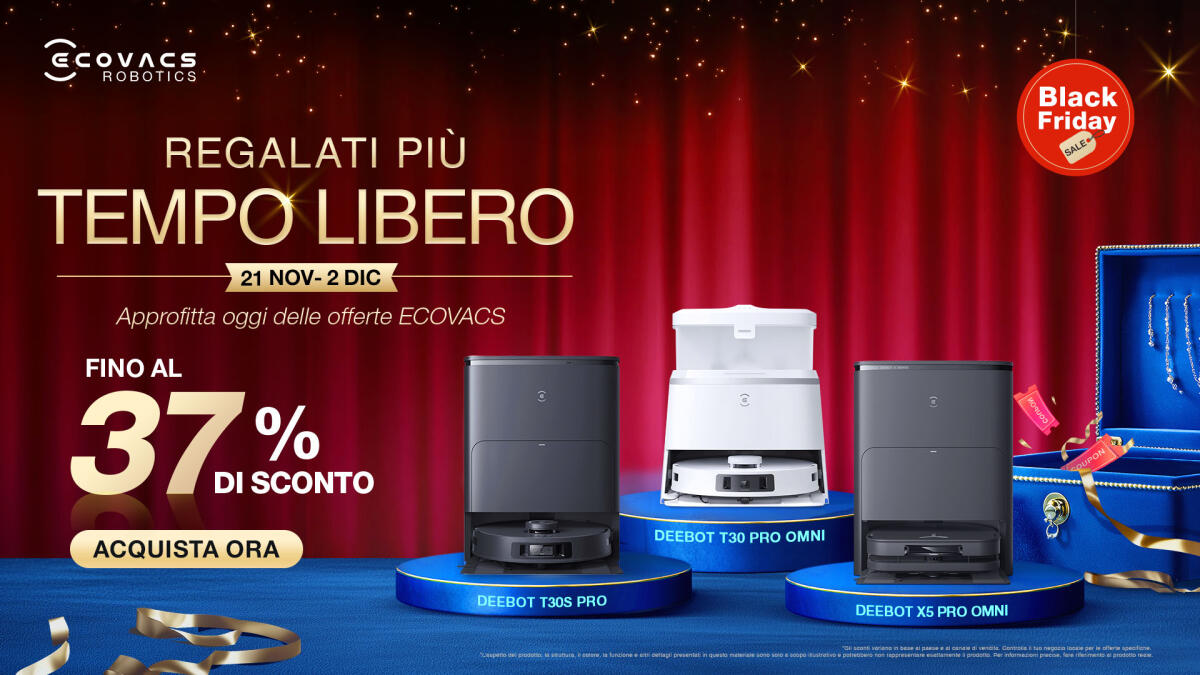 Offerte Black Friday ECOVACS: i robot aspirapolvere in SCONTO - 