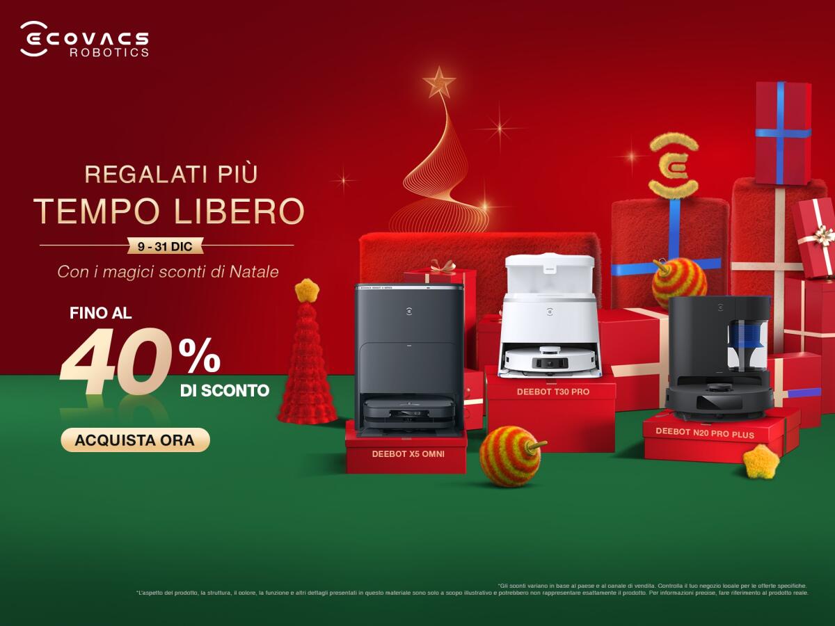 Arrivano le SUPER offerte di Natale sui Robot Aspirapolvere ECOVACS - 