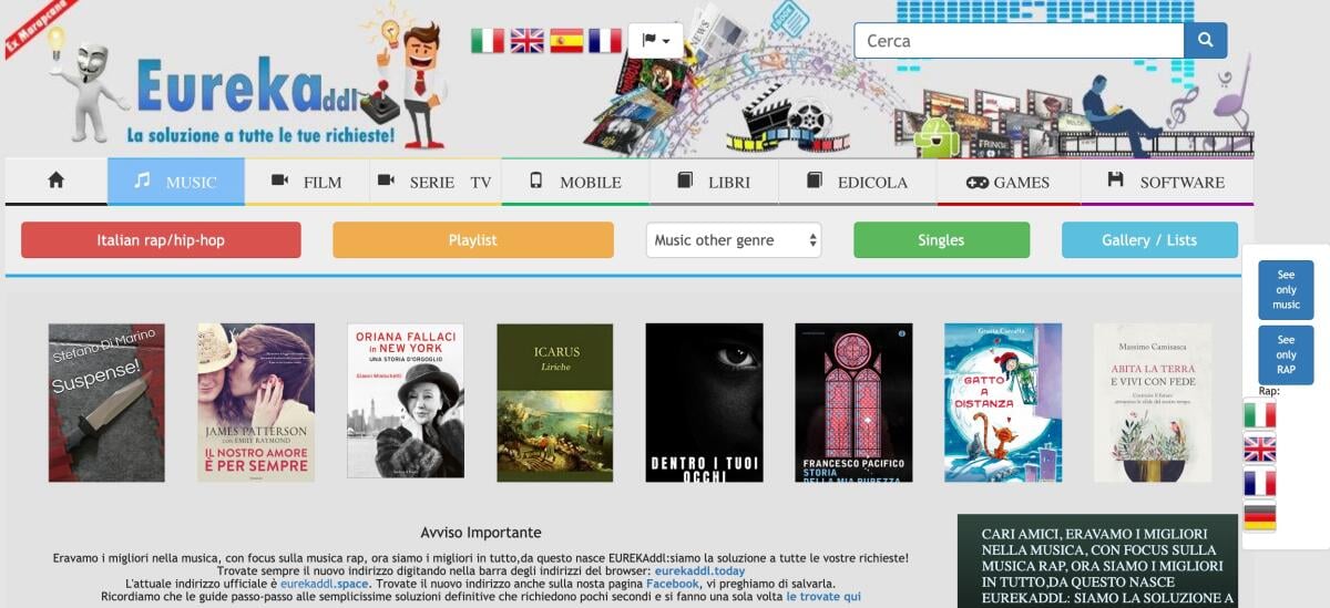 Marapcana cambia nome e diventa Eurekaddl: NUOVO LINK - 