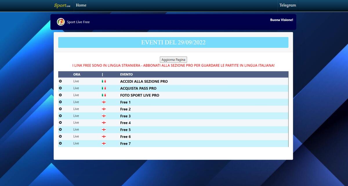 Sportlivefree NUOVO INDIRIZZO Aggiornato Oggi 2025 - 
