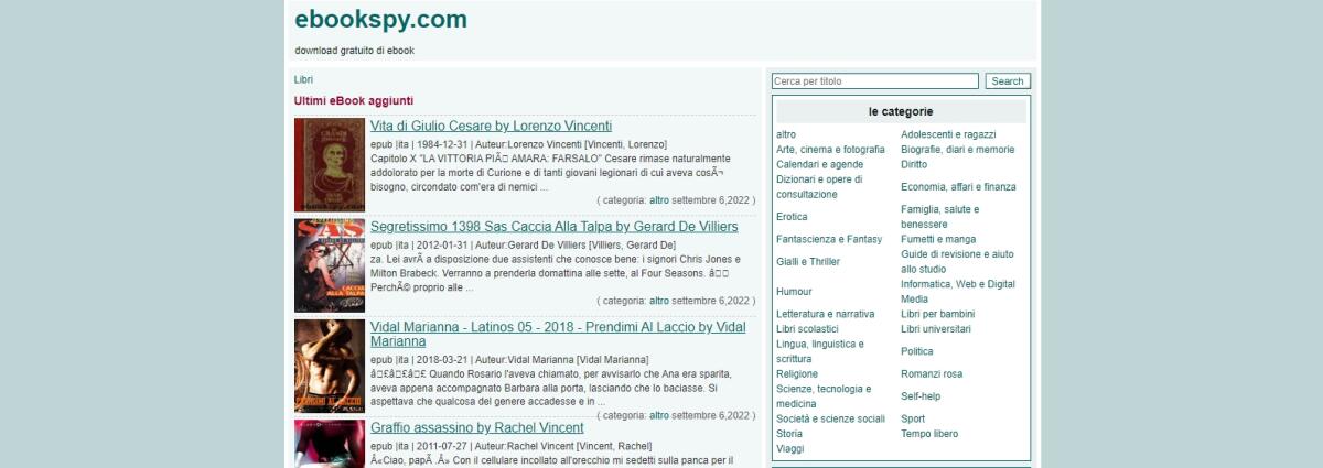 Ebookspy NUOVO INDIRIZZO Aggiornato Oggi - 