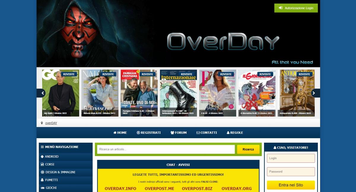 Overday NUOVO INDIRIZZO Aggiornato Oggi - 