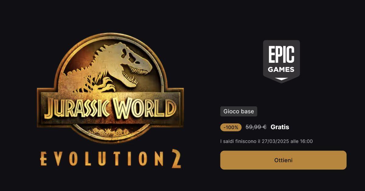 Scarica Jurassic World Evolution 2 da Epic Games Store - GRATIS - 