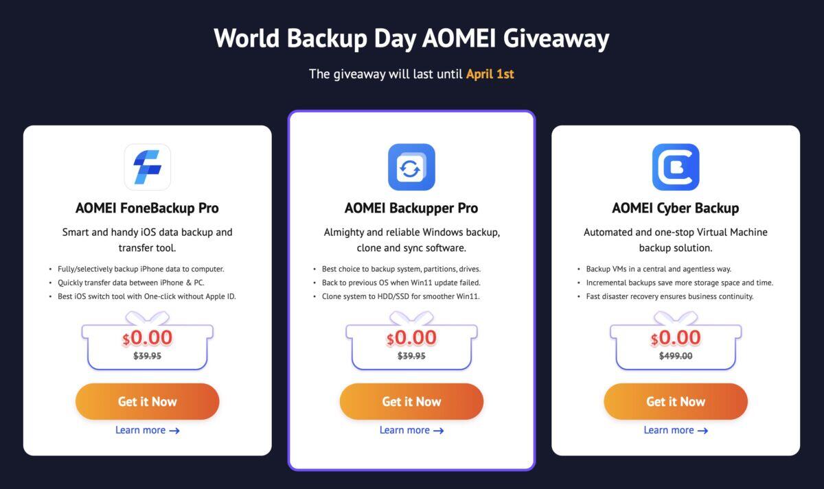 World Backup Day 2025: scarica GRATIS tanti programmi AOMEI - 