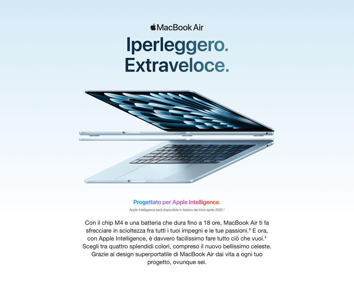 Il Portatile Apple MacBook Air 13" M4 (2025) è in SUPER OFFERTA SCONTO al MINIMO su Amazon - 
