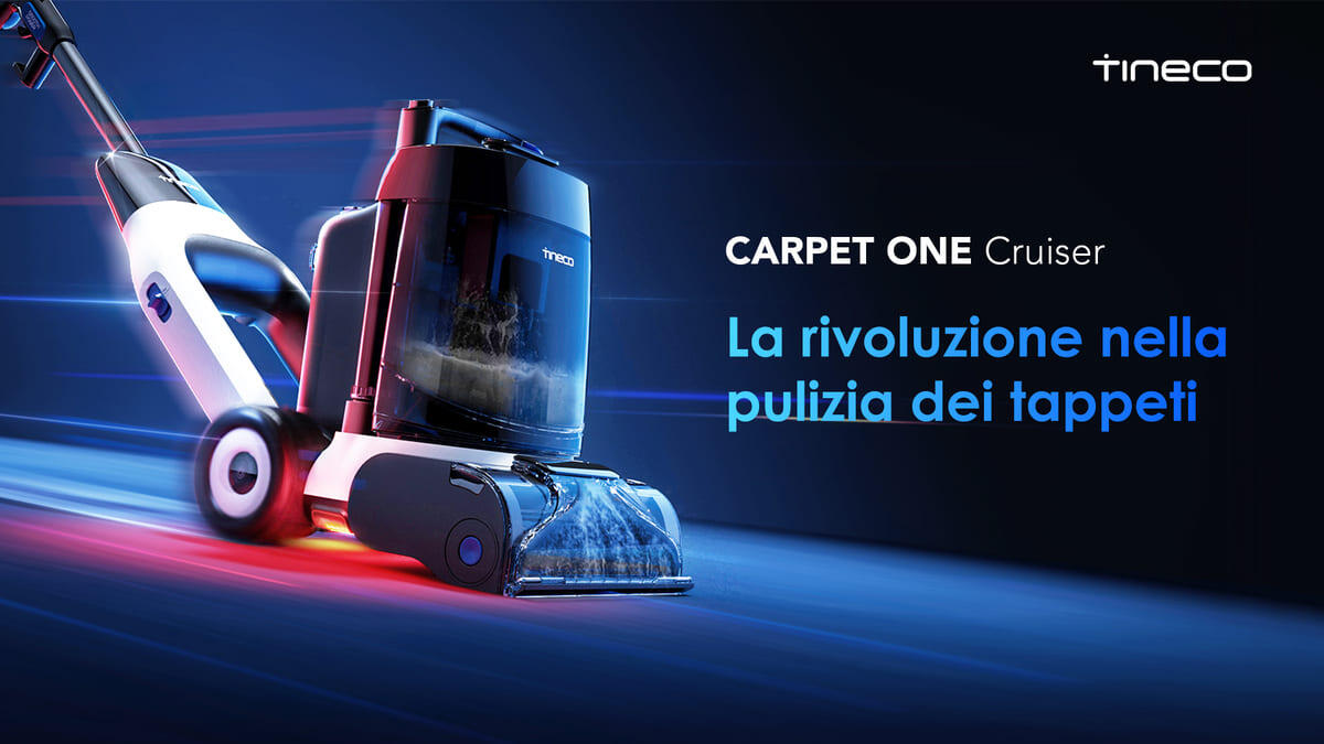 Ecco Tineco CARPET ONE Cruiser, per offrire pulizia di livello professionale su tappeti e moquette - 