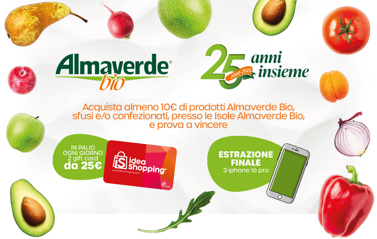 Nuovo Concorso Almaverde Bio: vinci iPhone 16 Pro e gift card - 