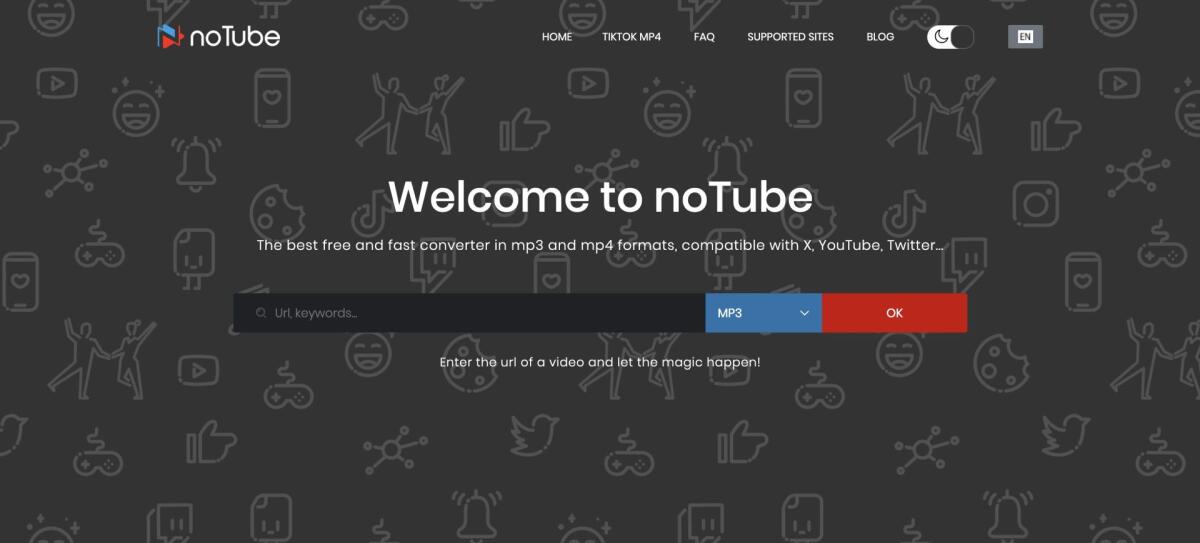 noTube nuovo indirizzo | È sicuro? Convertitore MP3 per scaricare musica - 