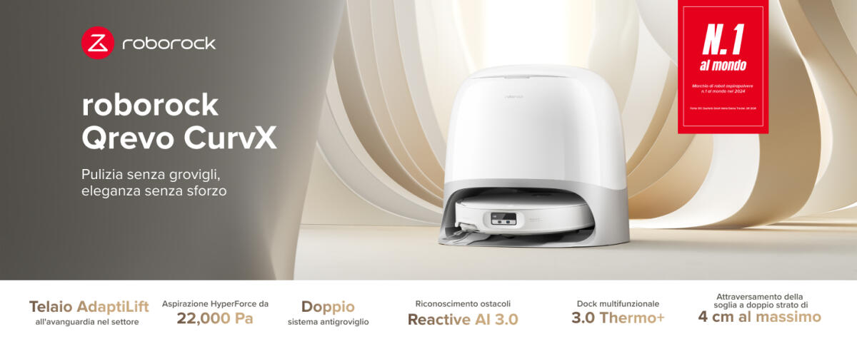 Arriva Roborock Qrevo CurvX, nuovo Robot Aspirapolvere Lavapavimenti - 