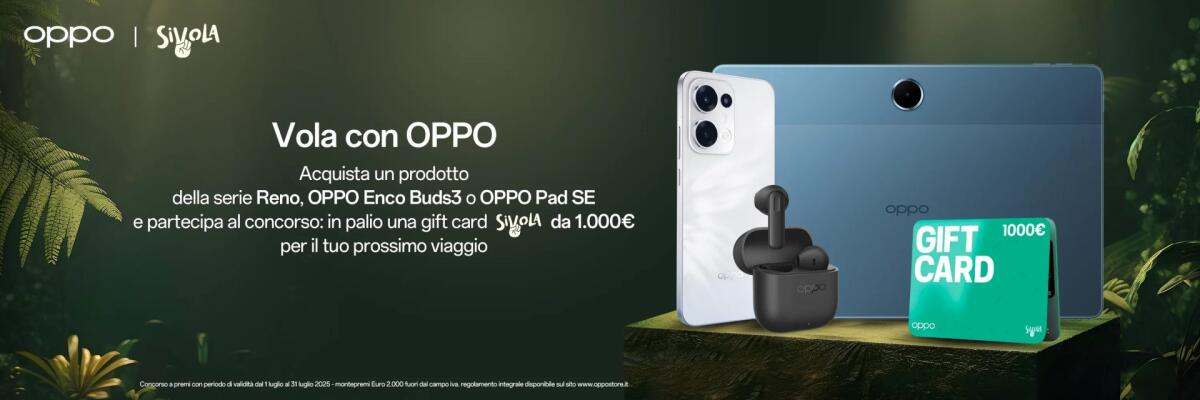 Vola con OPPO: vinci una Gift Card da 1.000€ per un viaggio unico! - 
