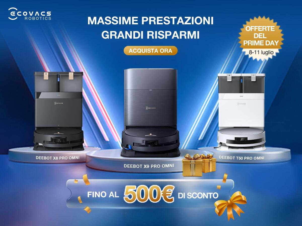 Ecco le Migliori Offerte di ECOVACS per il Prime Day 2025: Robot Aspirapolvere Lavapavimenti al MINIMO - 