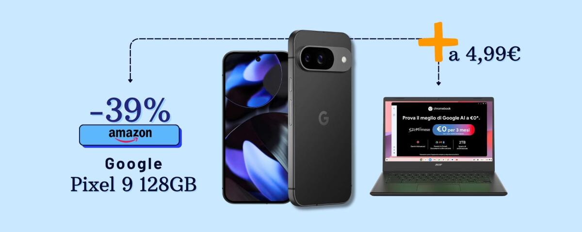Google Pixel 9 e 9a in super offerta Amazon: prendi anche il Chromebook a 5€ - 