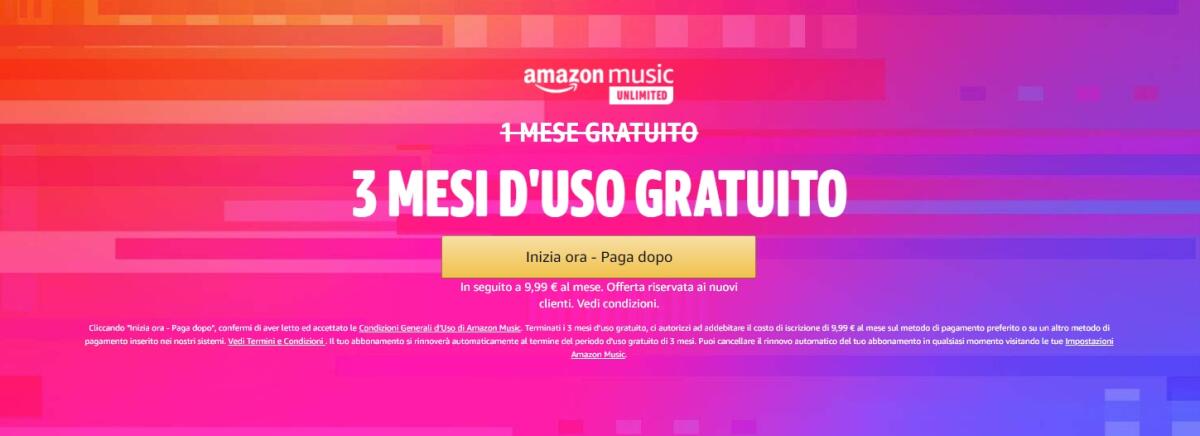Amazon Music Unlimited Gratis Per 4 MESI - SETTEMBRE 2025 - 