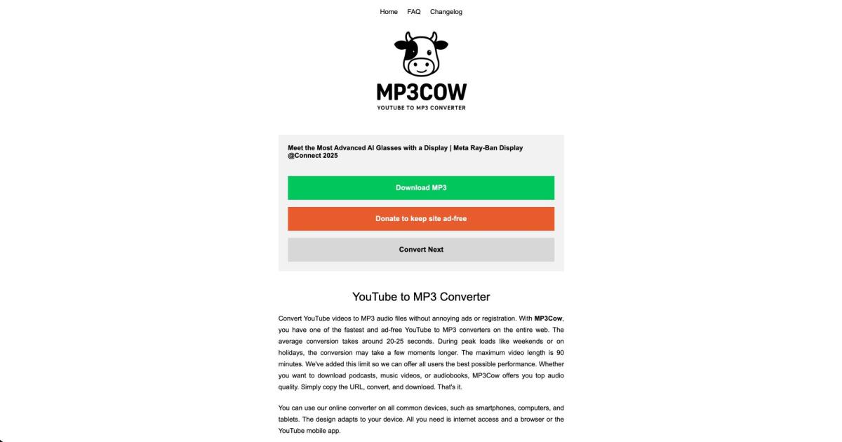 C'è un convertitore da YouTube che ti fa dire addio a pubblicità e virus: scopri MP3Cow - 