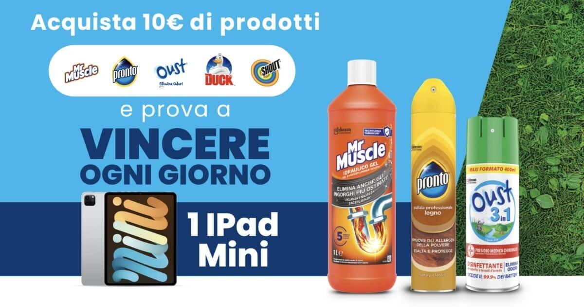 Nuovo Concorso Oust, Pronto, Duck, Shout, Mr Muscle: vinci iPad Mini - 