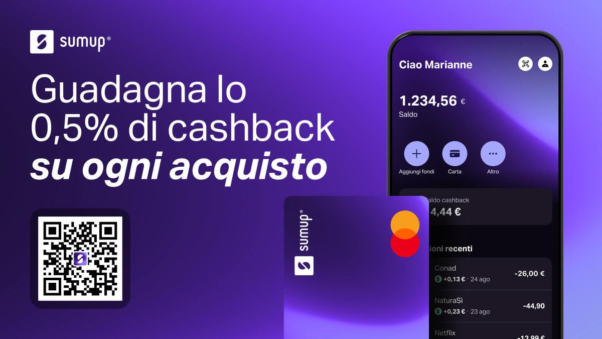 La tua Carta di Credito Gratis con Cashback esiste! SumUp Pay ti regala soldi ad ogni spesa - 