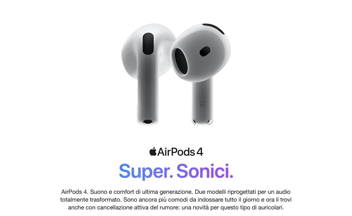 Le cuffie Apple AirPods 4 sono in SUPER Offerta Sconto su Amazon - 